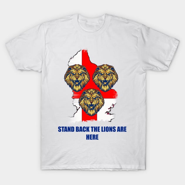 England Euro 2021 Lions, Stand back T-Shirt by FasBytes